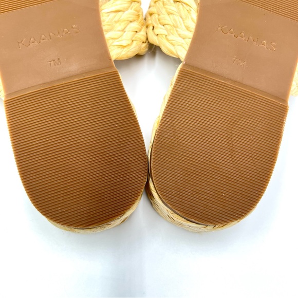 Kaanas Womens Inagua Natural Woven Raffia Slip On Platform Flat Sandals Shoes 7 - Picture 10 of 11